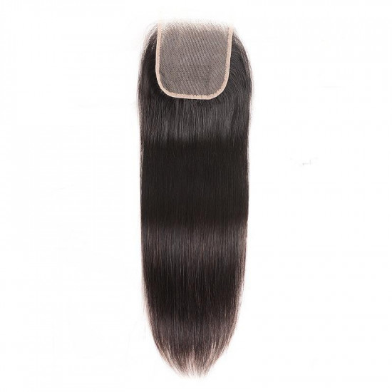 Preciousluxuryhair 1 Bundle 4*4 Transparent Free Part Lace Closure Straight Hair