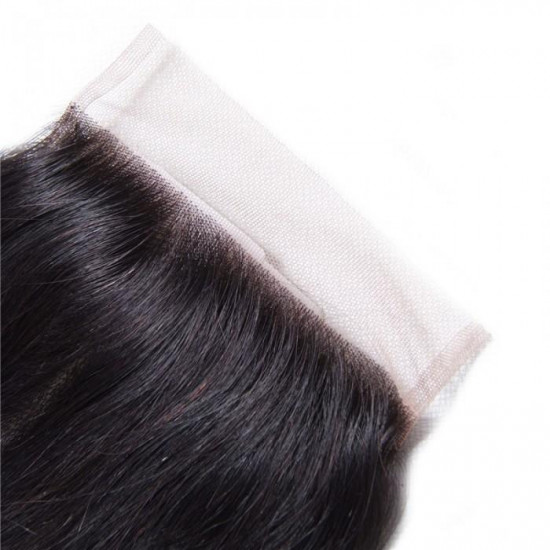 Preciousluxuryhair 1 PC 4*4 Water Wave Free Part Lace Closure 100% Human Hair Swiss Lace Closure Soft