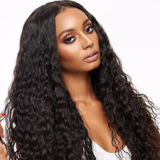 Preciousluxuryhair Hair Remy Series Human Hair Brazilian Deep Wave 4 Bundles with 4*4 Lace closure 100% Human Hair