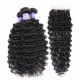 Preciousluxuryhair Hair Remy Series Human Hair Brazilian Deep Wave 4 Bundles with 4*4 Lace closure 100% Human Hair