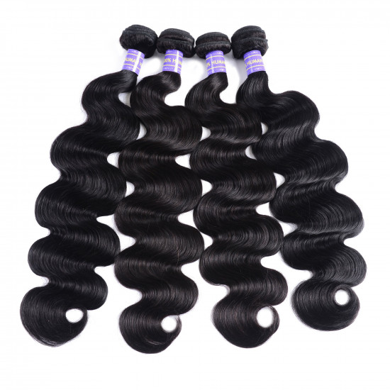 Preciousluxuryhair Affordable Peruvian Remy Human Hair Body Wave Hair 4 Bundles Hair Weaves