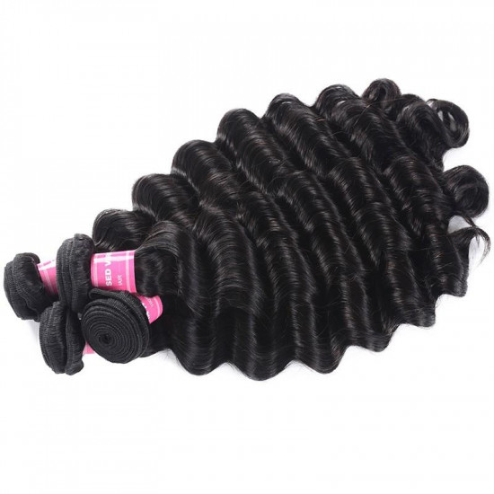 Preciousluxuryhair Hair 100% Unprocessed Human Virgin Hair 4 Bundles Loose Deep Wave Hair