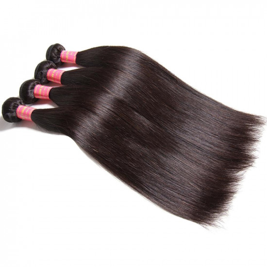 Brazilian Straight Hair 4 Bundles with 13*4 Lace Frontal, 8A Grade Preciousluxuryhair Virgin Hair