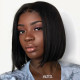 Preciousluxuryhair 13x4 Lace Front Wigs Short Straight Bob Remy Human Hair Wigs With Pre Plucked Hairline 150% Density