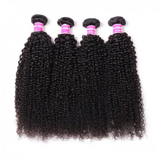 Preciousluxuryhair Hair 4 Bundles Brazilian Kinky Curly Hair Bundles ,Double Weft  Hair Wave On Sale 100% Human Hair