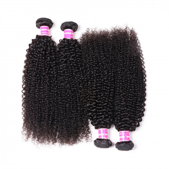 Preciousluxuryhair Hair 4 Bundles Brazilian Kinky Curly Hair Bundles ,Double Weft  Hair Wave On Sale 100% Human Hair