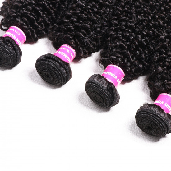 Preciousluxuryhair Hair 4 Bundles Brazilian Kinky Curly Hair Bundles ,Double Weft  Hair Wave On Sale 100% Human Hair