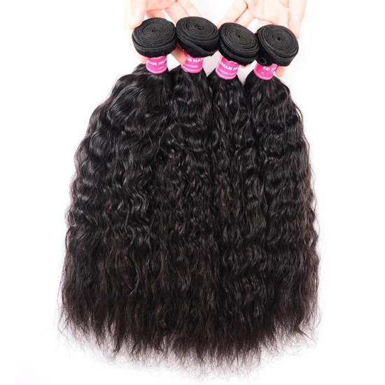 Preciousluxuryhair Hair 4 Bundles New Loose Water Wave Hair 100% Human Virgin Hair Weave