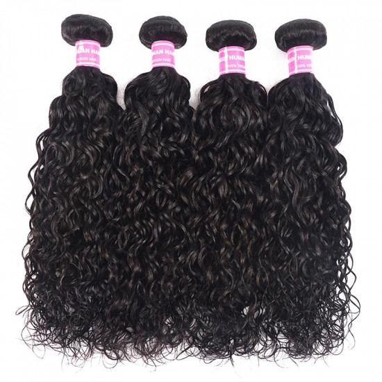 Preciousluxuryhair Hair 4 Bundles New Loose Water Wave Hair 100% Human Virgin Hair Weave