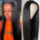 Preciousluxuryhair Straight Human Hair Lace Part Wig 150% Density Natural Hairline Hand Tied Lace Part Wig Pre Plucked Hairline