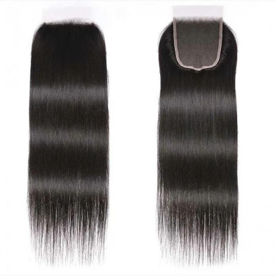 Preciousluxuryhair 5x5 HD Lace Closure Straight Hair Deep Parting Transparent Lace Closure Invisible Knots Human Hair Closure