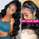 Preciousluxuryhair 5x5 HD Lace Closure Wigs Invisible Transparent HD Lace Body Wave Human Hair Wigs Pre Plucked Baby Hair