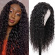 Preciousluxuryhair 9A Grade Water Wave Lace Front Human Hair Wigs Brazilian Natural Black Color 130% 150% Density Lace Frontal Wig