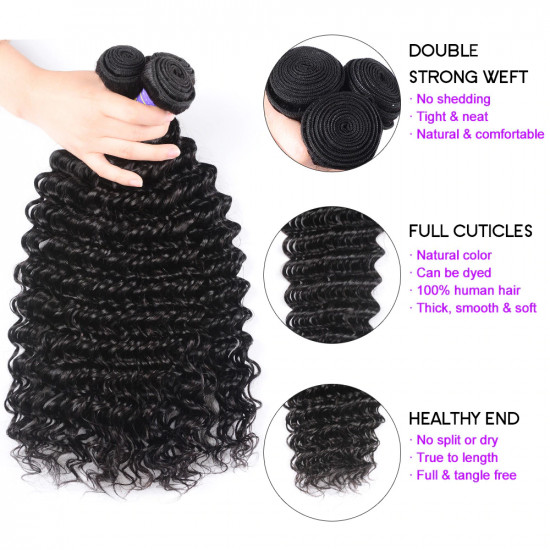 Preciousluxuryhair Affordable Remy Human Hair Deep Wave Hair Bulk Order For Wholesale Business 5pc/10pc Hair Bundles