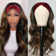 Preciousluxuryhair Balayage Highlight Dark Roots Body Wave Glueless Headband Wigs #1B/30 Color Wear And Go Human Hair Wigs