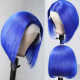 Preciousluxuryhair Beautiful Blue Bob Wigs Human Hair Lace Front Wigs Pre Plucked 13×4 Swiss Lace Wig 150% Density