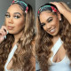 Preciousluxuryhair Blonde Highlight Body Wave Headband Wig Ombre 1B/TL412 Color Glueless Wear and Go Wig 150% Density