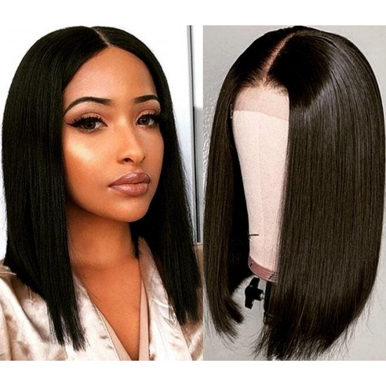 Preciousluxuryhair Short Bob Wigs Pre-Plucked Lace Front Wigs Virgin Human Hair Wigs 130% 150% Density