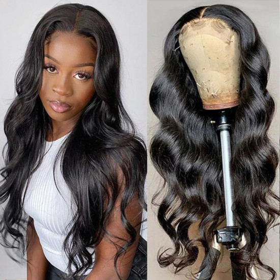 Preciousluxuryhair Body Wave 13x4 HD Invisible Transparent Lace Front Human Hair Wigs Pre Plucked Bleached Knots 150% Density