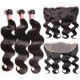 Preciousluxuryhair Hair Body Wave 3 Bundles with 13*4 Transparent Ear to Ear Frontal Closure