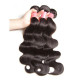 Preciousluxuryhair Hair Body Wave 3 Bundles with 13*4 Transparent Ear to Ear Frontal Closure