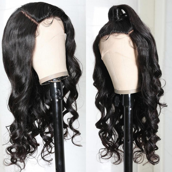 Preciousluxuryhair Body Wave Human Hair Wigs Three Part Lace Wig 150% Density Hand tied Lace Part with Realistic Baby Hair