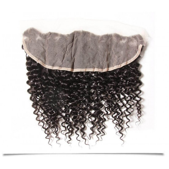 Preciousluxuryhair Hair Brazilian Curly Hair Lace Frontal with 3 Bundles, 100% Virgin Human Hair Extensions Wefts