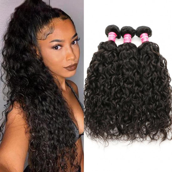 Preciousluxuryhair Hair Brazilian Water Wave Hair Virgin Hair 3 Bundles/pack, Soft&Thick 8A Virgin Human Hair