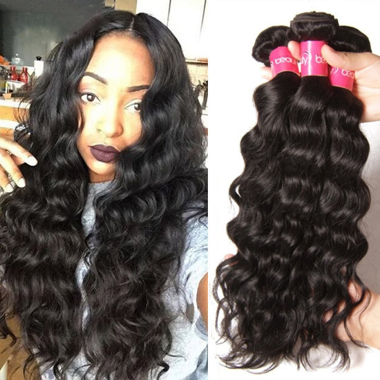 Preciousluxuryhair Hair Brazilian Natural Wave Hair 4 Bundles, 100% Virgin Human Hair