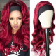 Preciousluxuryhair Burgundy 99J Color Headband Wig Body Wave Hair Wigs With Pre-attached Scarf Glueless None Lace Front Human Hair Wigs