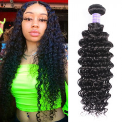 Preciousluxuryhair Hair Remy Human Hair Deep Wave Hair 1 Bundle Peruvian/Malaysian/Brazilian Human Hair Weaves