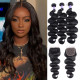 Preciousluxuryhair Brazilian Body Wave Affordable Remy Human Hair 3 Bundles With 4x4 Swiss Lace Closure