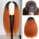 Preciousluxuryhair T1B30 Ombre Color 4x2 Size U Part Wig Kinky Straight Glueless Human Hair Wigs 180% Density