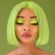 Preciousluxuryhair Hair 13*4 HD Transparent Lace Front Wigs Brazilian Lime Green Short Bob Wig Preplucked With Baby Hair