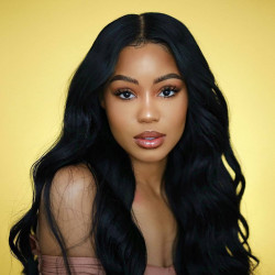 Preciousluxuryhair Hair 3 Bundles With 4*4 Transparent Lace Closure Body Wave Hair