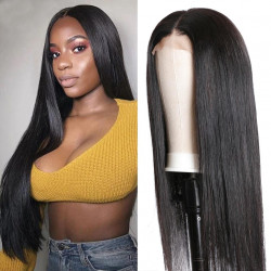 Preciousluxuryhair 4x4 Lace Closure Wigs Straight Hair Wig Pre-Plucked Hairline 150% Density Human Hair Wig Fast Wig Shipment