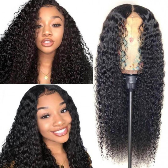 Preciousluxuryhair Hair 9a Grade Natural Pre-plucked Long Curly Transparent Lace Front Wigs 100% Human Hair 180% Density