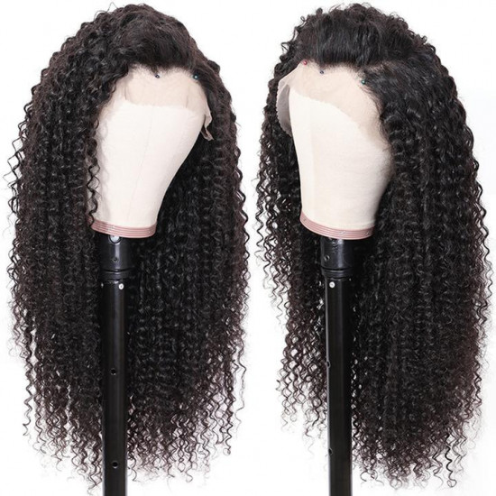 Preciousluxuryhair Hair 9a Grade Natural Pre-plucked Long Curly Transparent Lace Front Wigs 100% Human Hair 180% Density