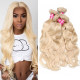 Preciousluxuryhair Hair Blonde 613 Hair Weave 4 Bundles Body Wave Virgin Human Hair Weft