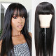 Preciousluxuryhair Hair Brazilian Human Hair Wig with Bangs Silky Straight Machine-made Wig 12-24 inch On Sale