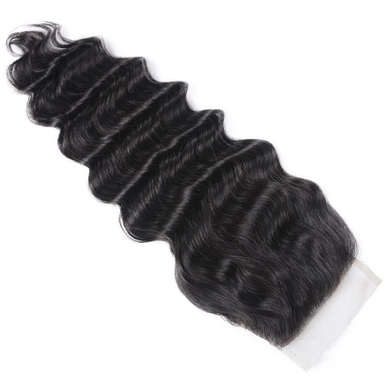 Preciousluxuryhair Hair Brazilian Loose Deep Wave 3 Bundles Hair with 4*4 Lace Closure Deals