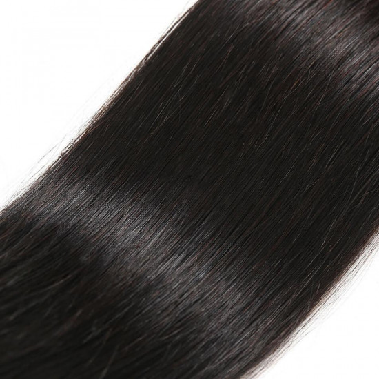 Preciousluxuryhair Hair Brazilian Human Straight Hair 4x4 Free Part Lace Closure Pre-Plucked With Baby Hair