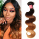 Preciousluxuryhair Hair 1 Bundle Ombre Body Wave Hair #T1b/4/27 Ombre Brown Virgin Hair Bundle 16