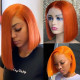 Preciousluxuryhair Hair Short Bob Wig 13*4 Lace Front Fanta Orange/ Peach Yellow Hair Wig Preplucked For Black Women