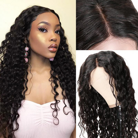 Preciousluxuryhair Hair Wet And Wavy Deep Wave Lace Front Wigs Preplucked With Baby Hair 150% Density Dry For Straight & Wet For Deep Style