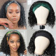 Preciousluxuryhair Headband Bob Wigs Water Wave Glueless Human Hair Wigs 150% Density Easy Wear & Go Wigs