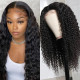 Preciousluxuryhair Jerry Curly Lace Part Wig High Quality 4x4 Lace Closure Hand Tied Lace Part Line Natural Color Hair Wigs 150% Density