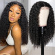 Preciousluxuryhair Jerry Curly Lace Part Wig High Quality 4x4 Lace Closure Hand Tied Lace Part Line Natural Color Hair Wigs 150% Density