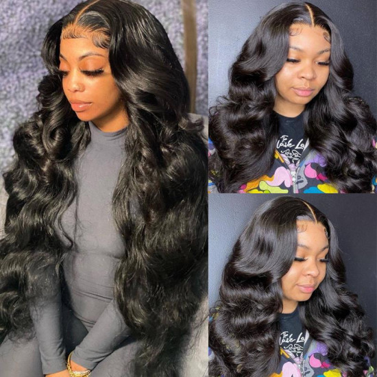 Preciousluxuryhair High-Quality Body Wave 13x4 HD Lace Front Wigs With Baby Hair Human Hair Wigs 180% Density