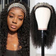 Preciousluxuryhair Afro Curly Hair Half Wig For Black Women 150% Density Kinky Curly 3/4 Half Wig with Random Gift Headband